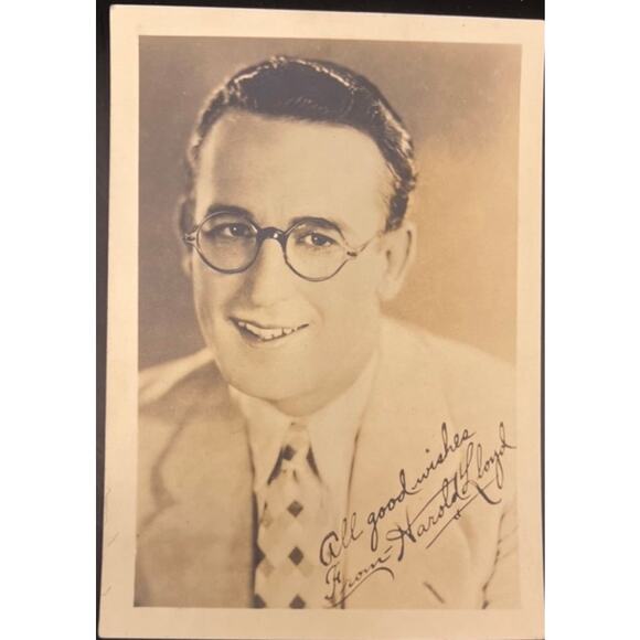 1920's Harold Lloyd Fan Photograph Thick Stock Fan Photo Hollywood Safety Last - Picture 1 of 3